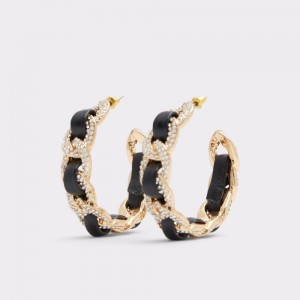 Aldo Blacklink Hoop earrings Küpe Kadın Siyah Altın | RHTL03468