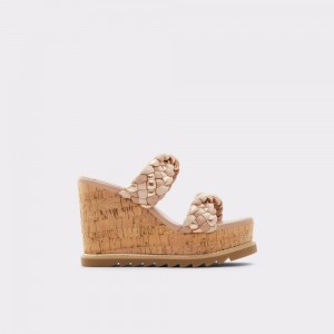 Aldo Corky Wedge sandal - Wedge heel Sandalet Kadın Bej Rengi | PUOQ07819