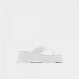 Aldo Delphy Thong wedge sandal - Flatform Sandalet Kadın Beyaz | WSFE32980