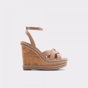 Aldo Droyers Wedge sandal - Wedge heel Sandalet Kadın Açık Bej Rengi | TJRN46980