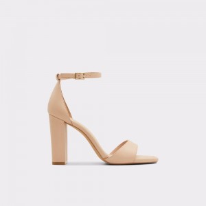 Aldo Enaegyn Ankle strap heeled sandal - Cup sole Blok Topuklu Ayakkabı Kadın Açık Bej Rengi | OXQC29758