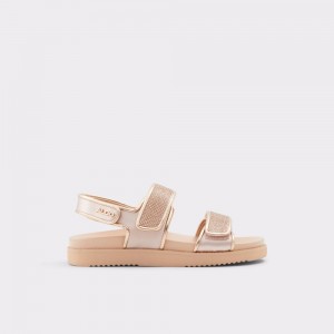 Aldo Eowiliwia Sling back flat sandal Sandalet Kadın Pembe Altın | TSQR64387