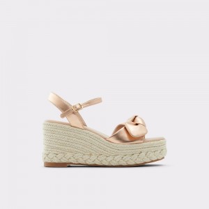 Aldo Macrama Wedge sandal - Wedge heel Sandalet Kadın Pembe Altın | FIGO54018