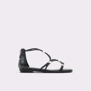 Aldo Oceriwenflex Strappy flat sandal Sandalet Kadın Siyah | CNDE78169