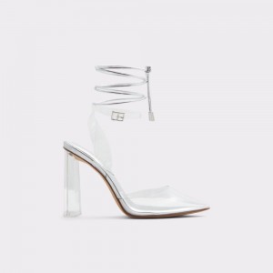 Aldo Tilah Strappy heeled shoe Blok Topuklu Ayakkabı Kadın Gümüş | IGUX71086