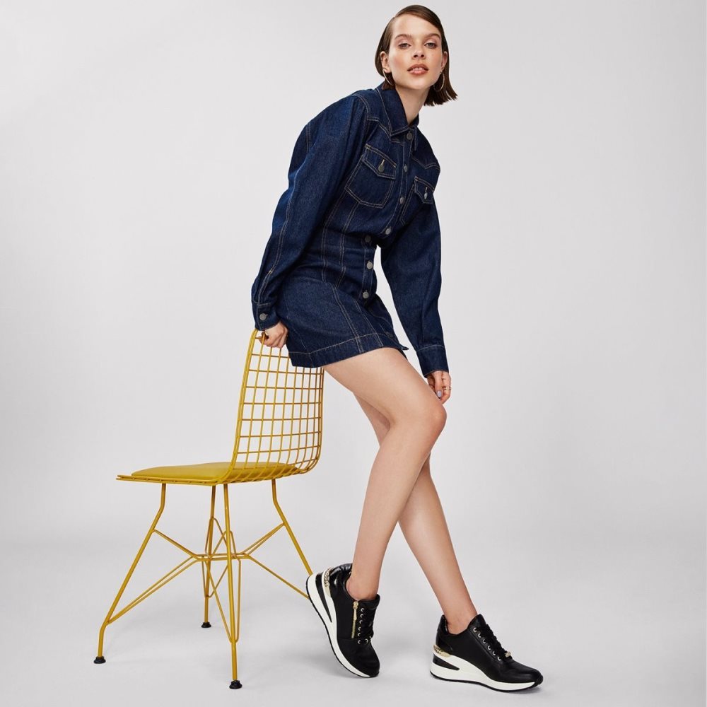 Aldo Adwiwiax Wedge sneaker - Wedge heel Perfect Pairings Kadın Siyah | GRLE78913