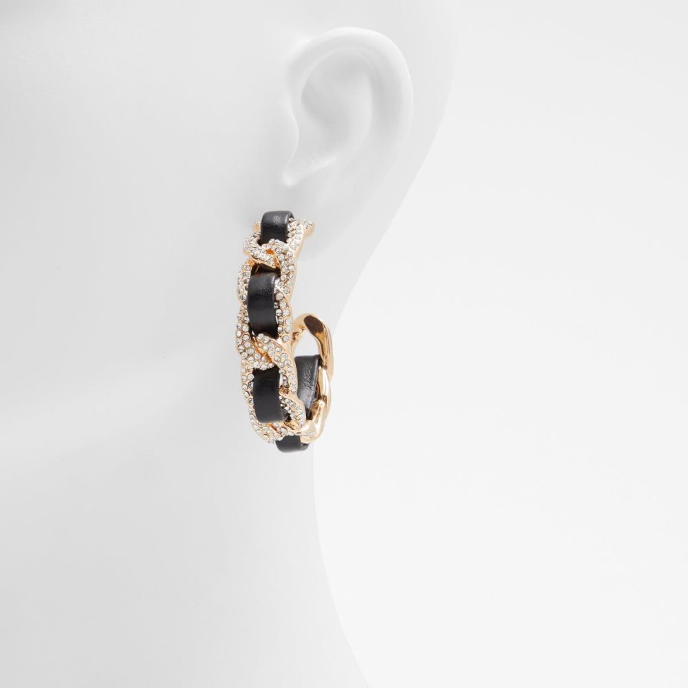 Aldo Blacklink Hoop earrings Küpe Kadın Siyah Altın | RHTL03468