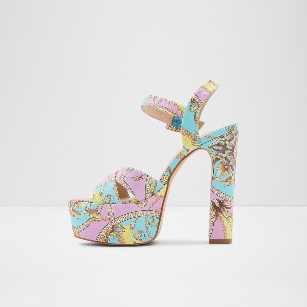 Aldo Camelia Ankle strap heeled sandal - Plateforme Perfect Pairings Kadın Renkli | XPHI58196