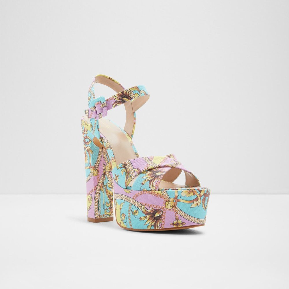 Aldo Camelia Ankle strap heeled sandal - Plateforme Perfect Pairings Kadın Renkli | XPHI58196