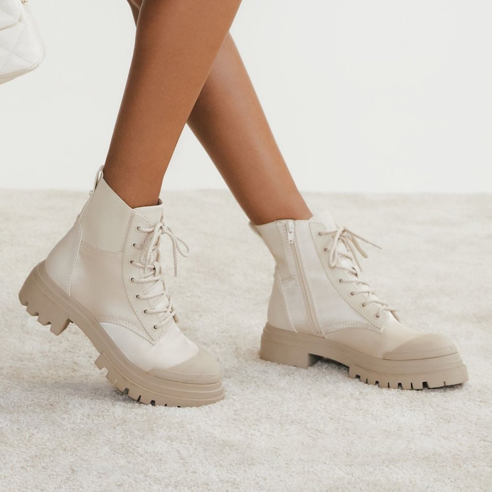 Aldo Charline Combat boot - Lug sole Savaş botları Kadın Beyaz | ZBXY97236