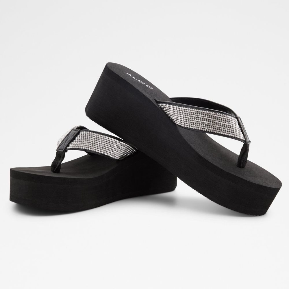 Aldo Chima Flip flops Sandalet Kadın Siyah Gümüş | BTLJ18674