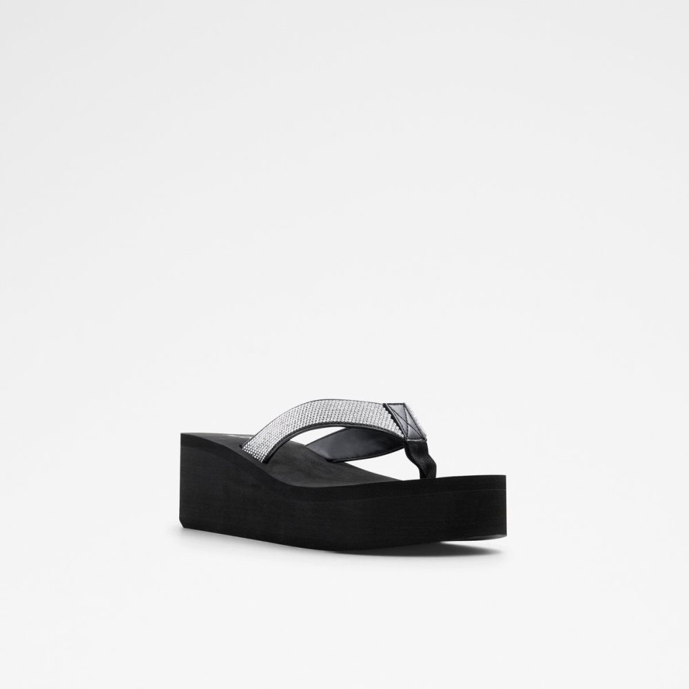 Aldo Chima Flip flops Sandalet Kadın Siyah Gümüş | BTLJ18674