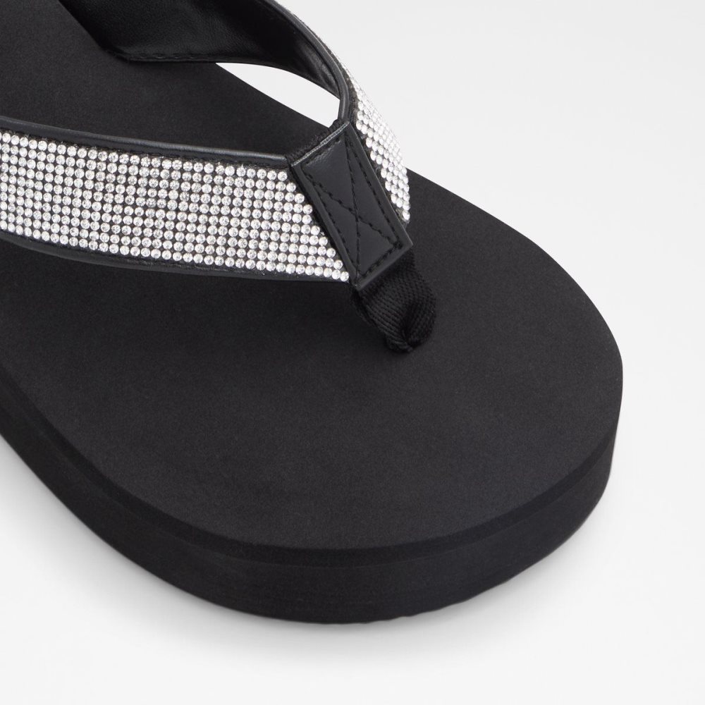 Aldo Chima Flip flops Sandalet Kadın Siyah Gümüş | BTLJ18674