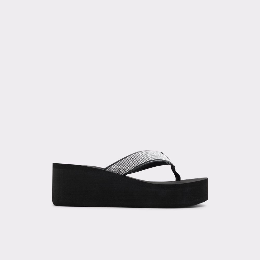 Aldo Chima Flip flops Sandalet Kadın Siyah Gümüş | BTLJ18674