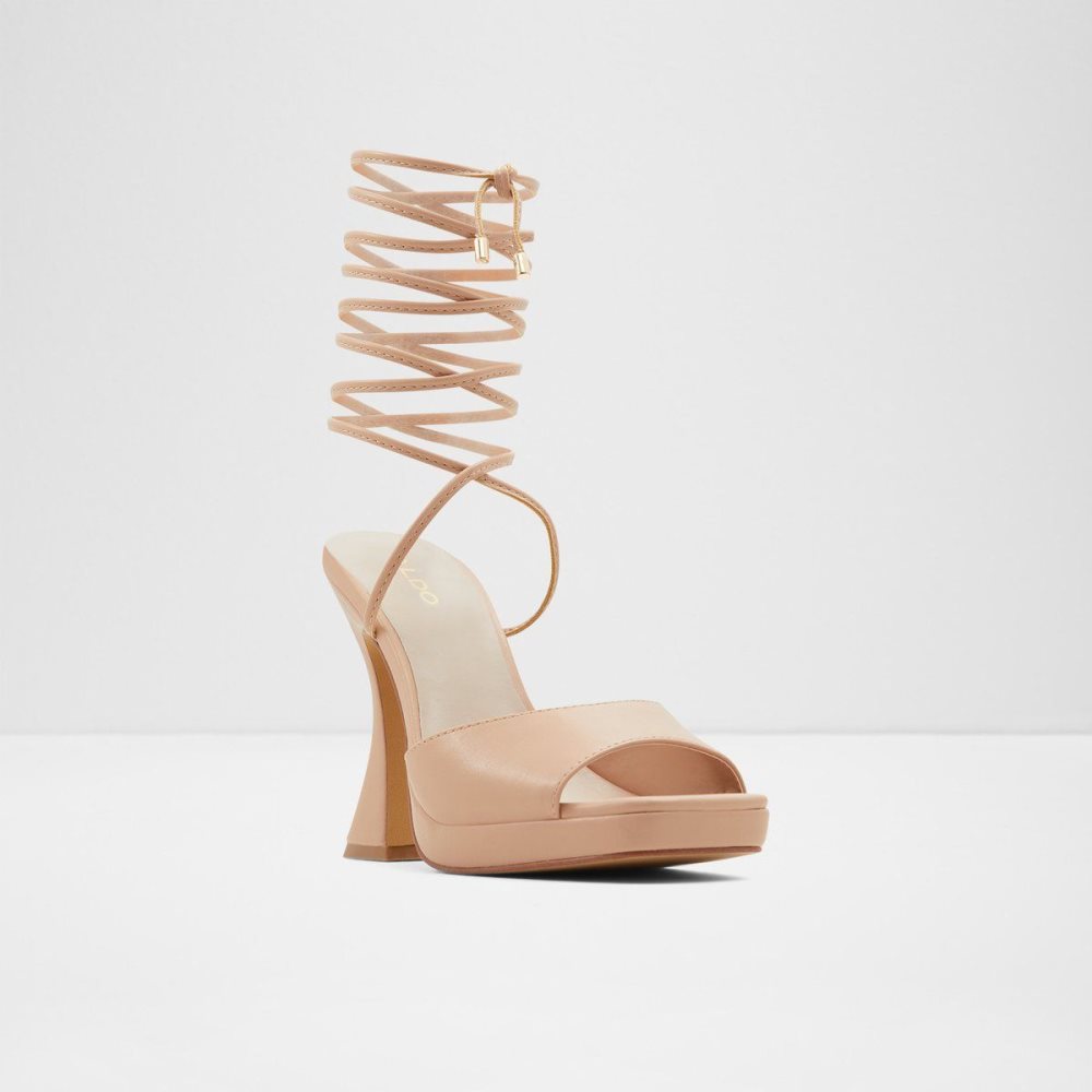 Aldo Daphnee Heeled mule - Platform Blok Topuklu Ayakkabı Kadın Bej Rengi | RMQS31582