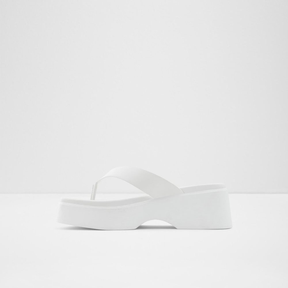 Aldo Delphy Thong wedge sandal - Flatform Sandalet Kadın Beyaz | WSFE32980