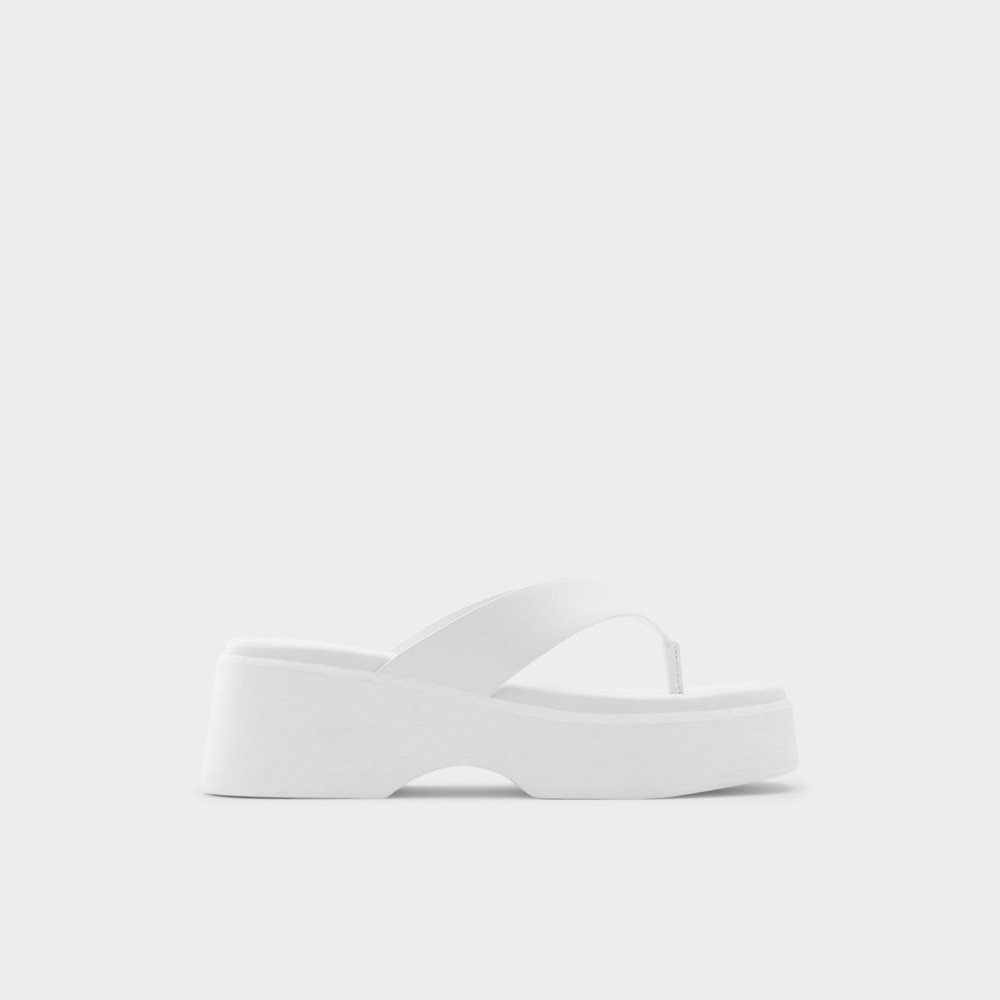 Aldo Delphy Thong wedge sandal - Flatform Sandalet Kadın Beyaz | WSFE32980