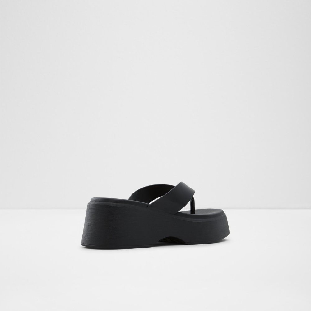 Aldo Delphy Thong wedge sandal - Flatform Sandalet Kadın Siyah | CHOQ79812