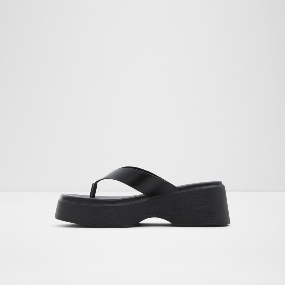 Aldo Delphy Thong wedge sandal - Flatform Sandalet Kadın Siyah | CHOQ79812