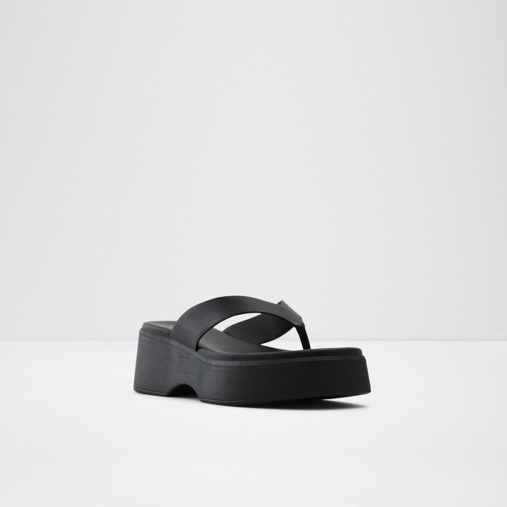 Aldo Delphy Thong wedge sandal - Flatform Sandalet Kadın Siyah | CHOQ79812