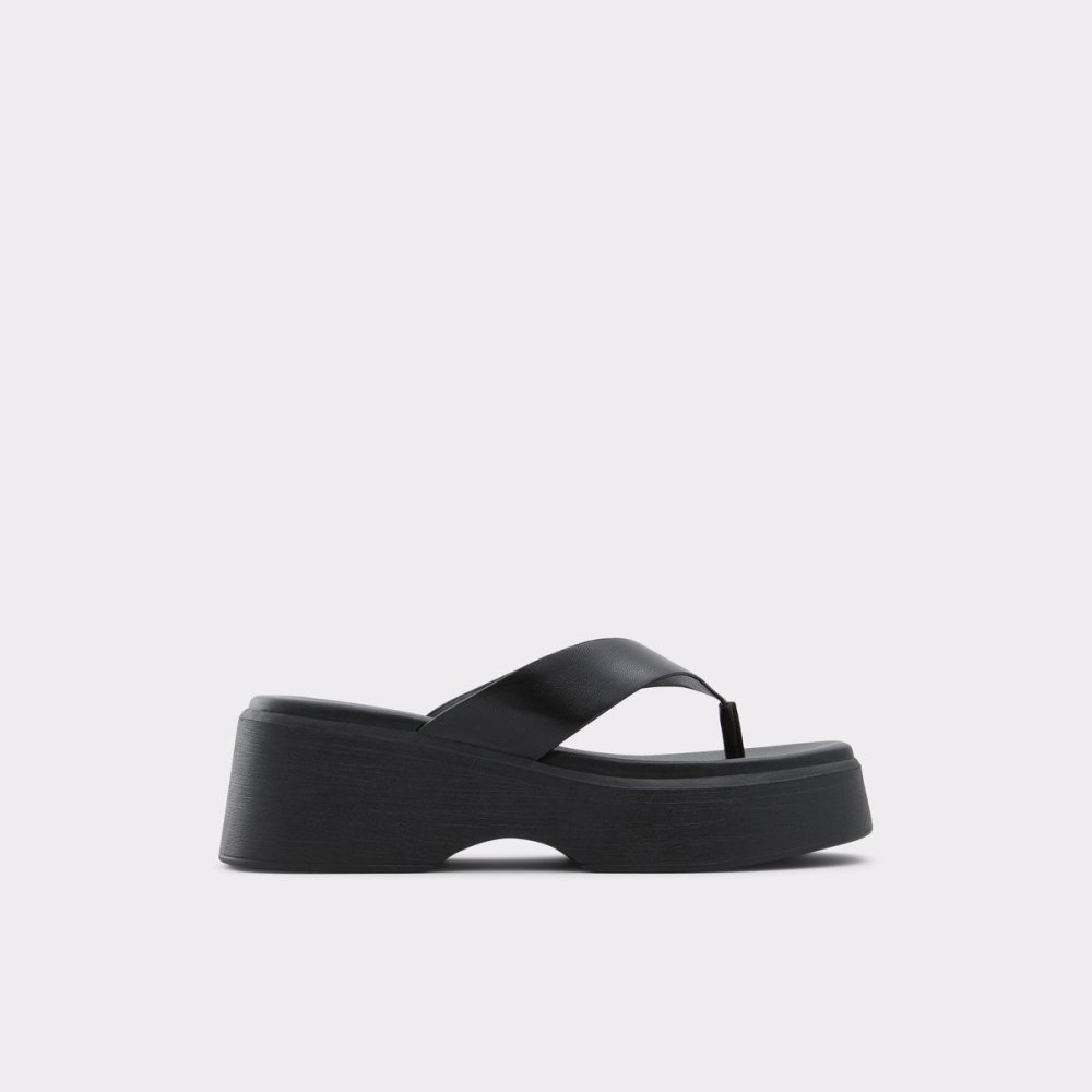 Aldo Delphy Thong wedge sandal - Flatform Sandalet Kadın Siyah | CHOQ79812