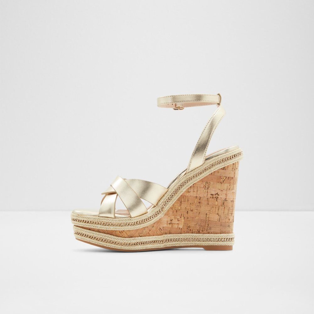 Aldo Droyers Wedge sandal - Wedge heel Sandalet Kadın Champagne | DIQW19465