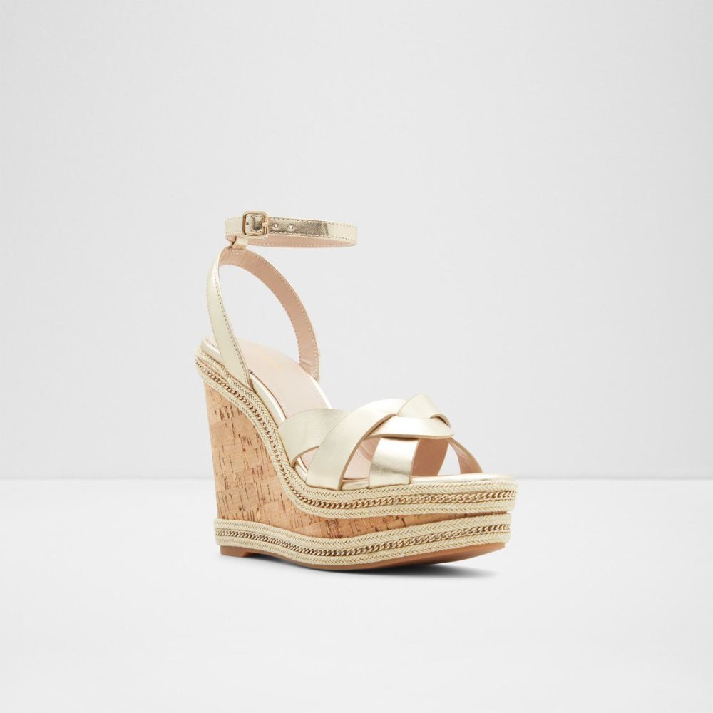 Aldo Droyers Wedge sandal - Wedge heel Sandalet Kadın Champagne | DIQW19465