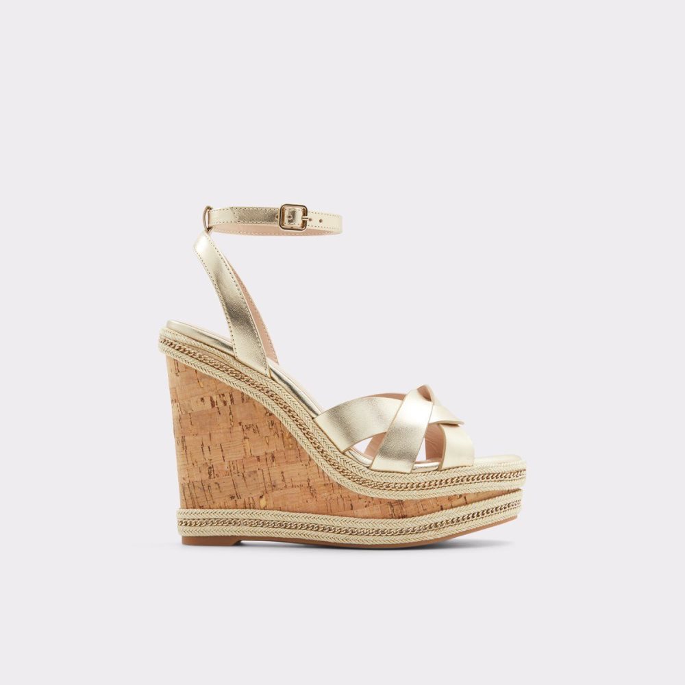 Aldo Droyers Wedge sandal - Wedge heel Sandalet Kadın Champagne | DIQW19465