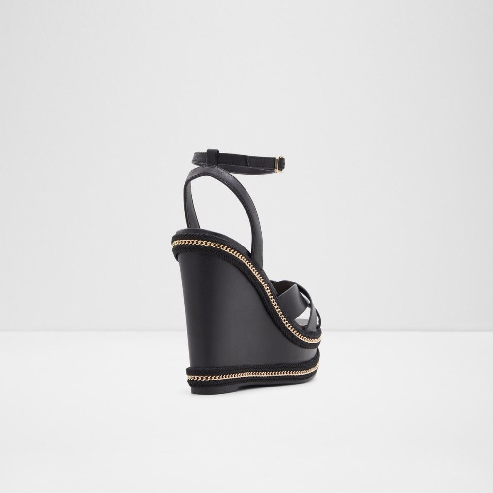 Aldo Droyers Wedge sandal - Wedge heel Sandalet Kadın Siyah | GQIT17058