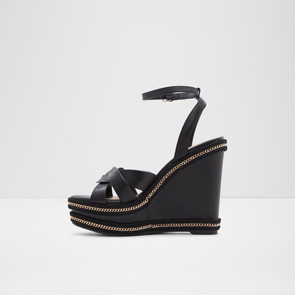 Aldo Droyers Wedge sandal - Wedge heel Sandalet Kadın Siyah | GQIT17058