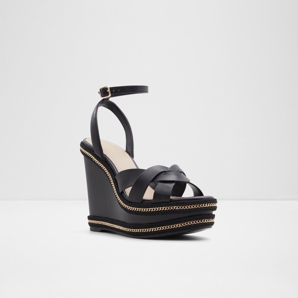 Aldo Droyers Wedge sandal - Wedge heel Sandalet Kadın Siyah | GQIT17058