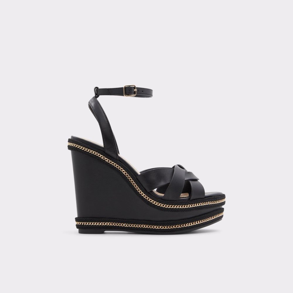 Aldo Droyers Wedge sandal - Wedge heel Sandalet Kadın Siyah | GQIT17058