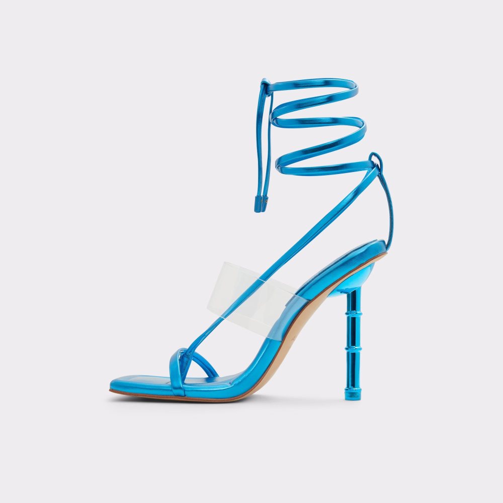 Aldo Elektra Strappy heeled sandal Sandalet Kadın Mavi | GDVC18975