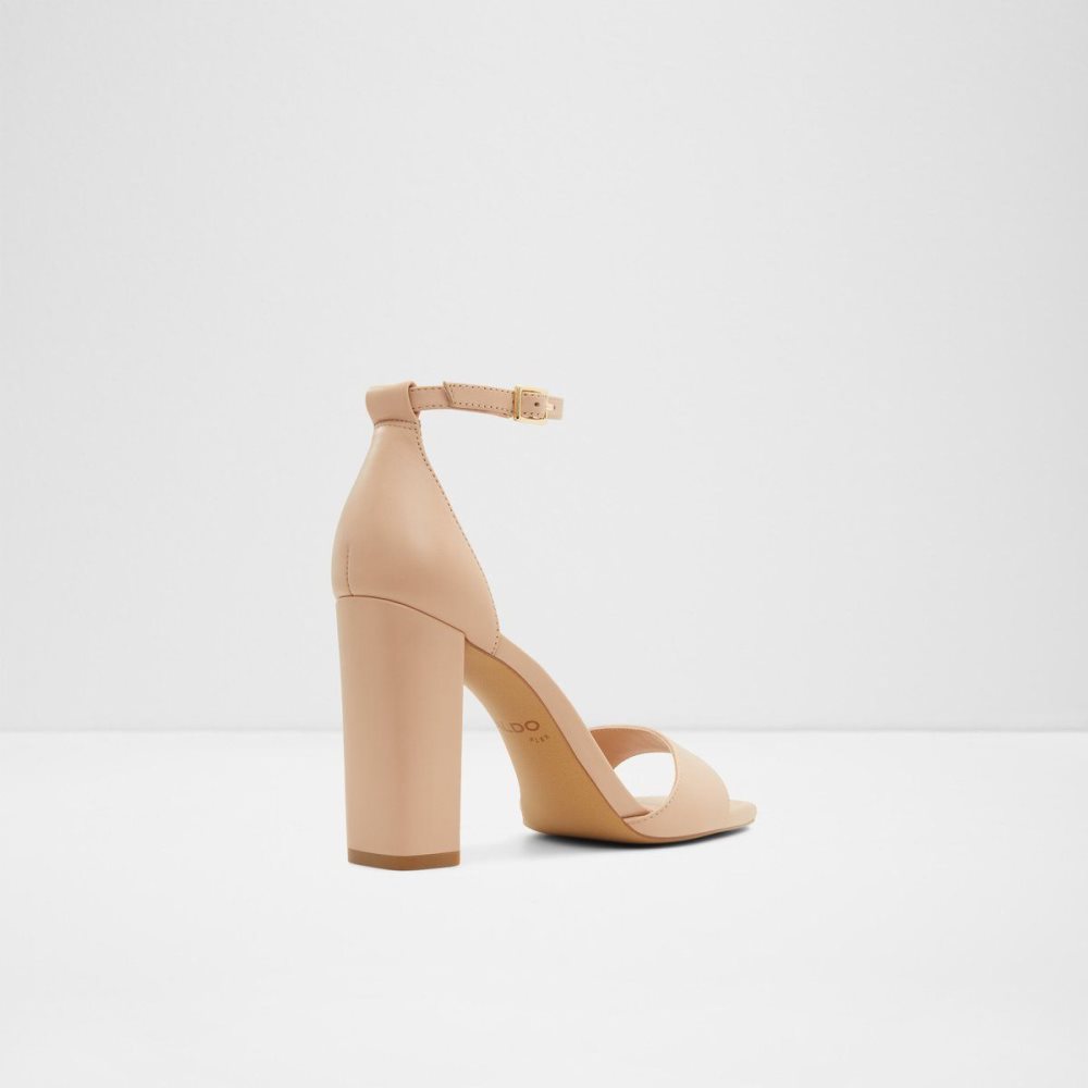 Aldo Enaegyn Ankle strap heeled sandal - Cup sole Blok Topuklu Ayakkabı Kadın Açık Bej Rengi | OXQC29758