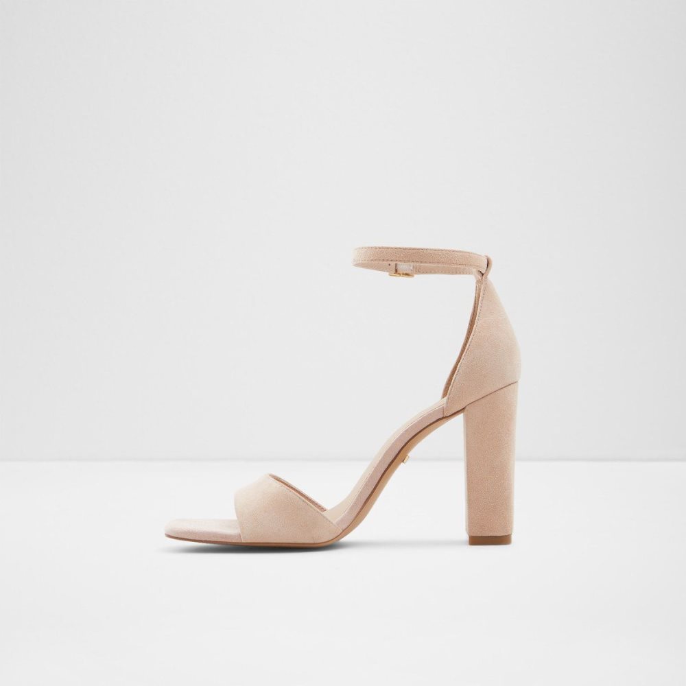 Aldo Enaegyn Ankle strap heeled sandal - Cup sole Blok Topuklu Ayakkabı Kadın Bej Rengi | UCID15726