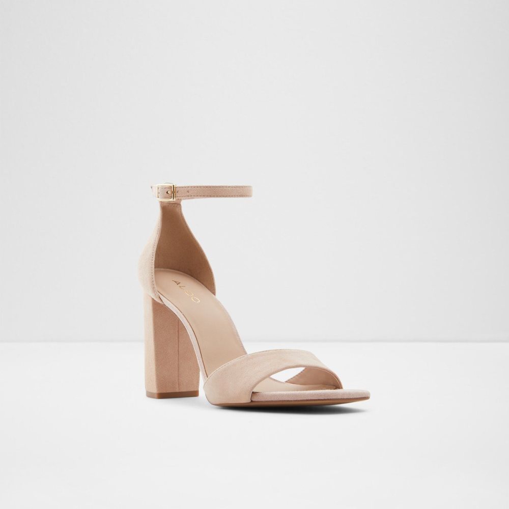 Aldo Enaegyn Ankle strap heeled sandal - Cup sole Blok Topuklu Ayakkabı Kadın Bej Rengi | UCID15726