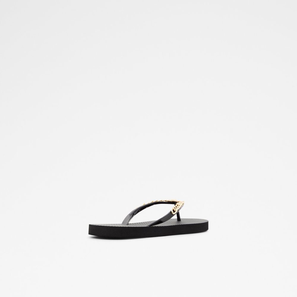 Aldo Enaldar Flat sandal Sandalet Kadın Siyah Altın | TCXR10564