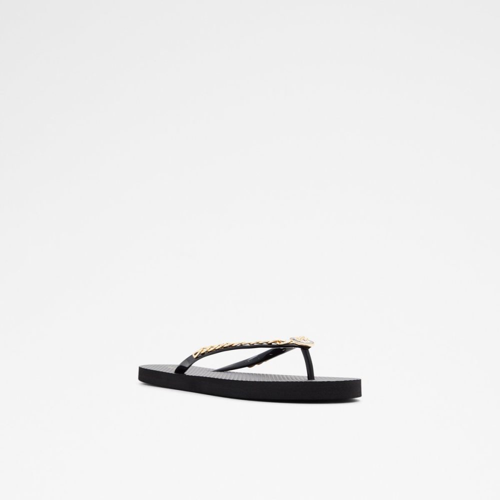 Aldo Enaldar Flat sandal Sandalet Kadın Siyah Altın | TCXR10564