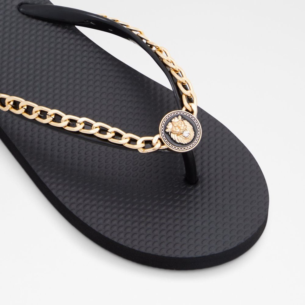 Aldo Enaldar Flat sandal Sandalet Kadın Siyah Altın | TCXR10564