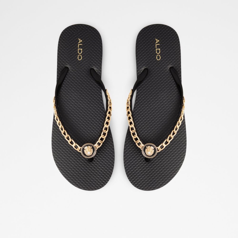 Aldo Enaldar Flat sandal Sandalet Kadın Siyah Altın | TCXR10564