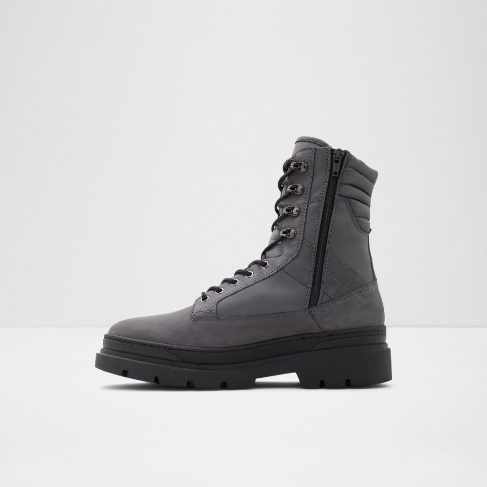 Aldo Field Lace-up boot - Lug sole Bot Erkek Koyu Gri | LOKX92534