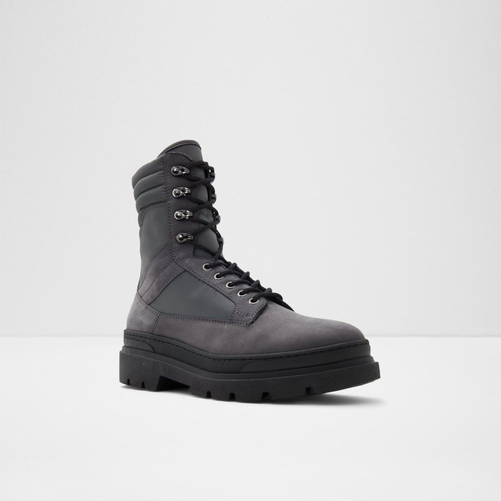 Aldo Field Lace-up boot - Lug sole Bot Erkek Koyu Gri | LOKX92534