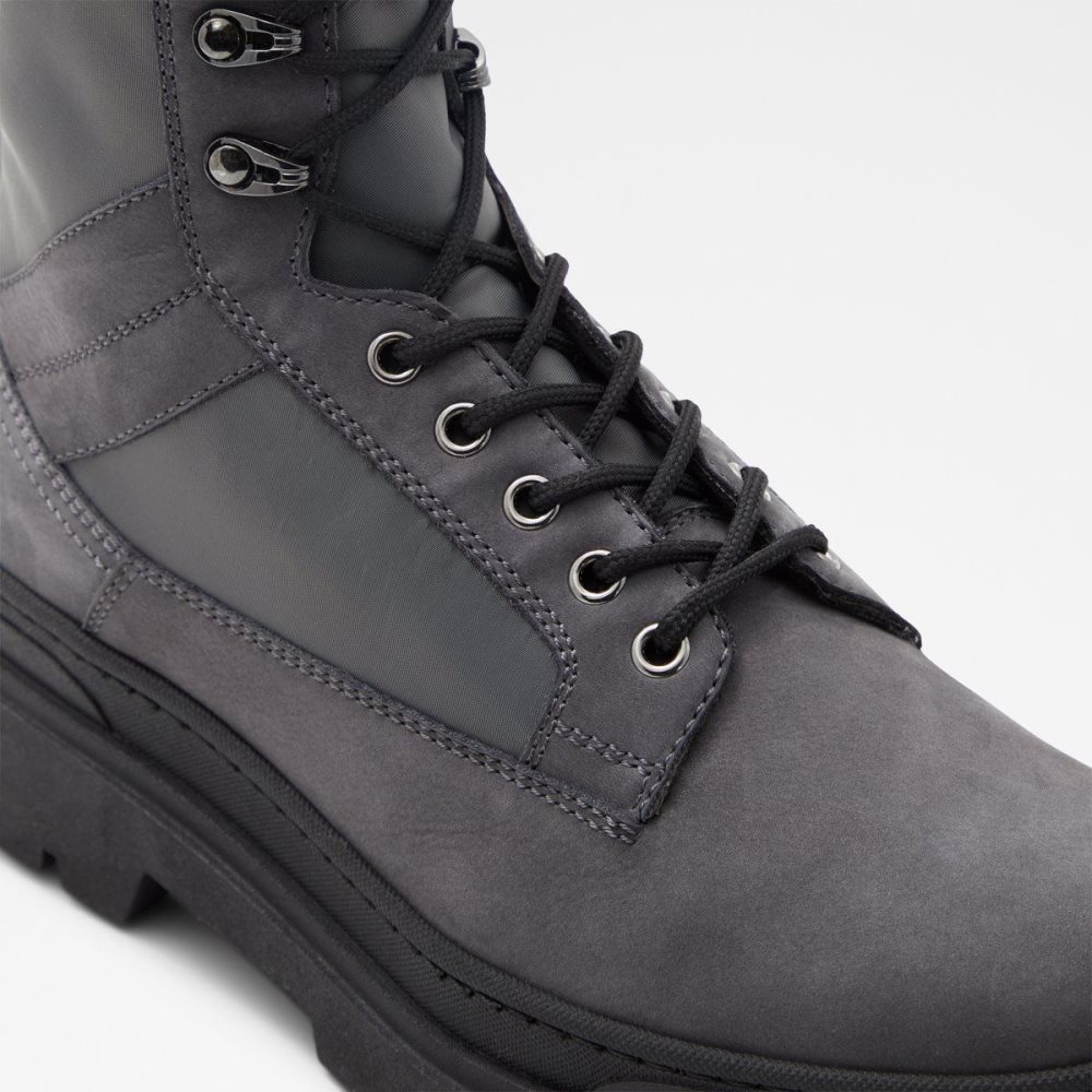 Aldo Field Lace-up boot - Lug sole Bot Erkek Koyu Gri | LOKX92534