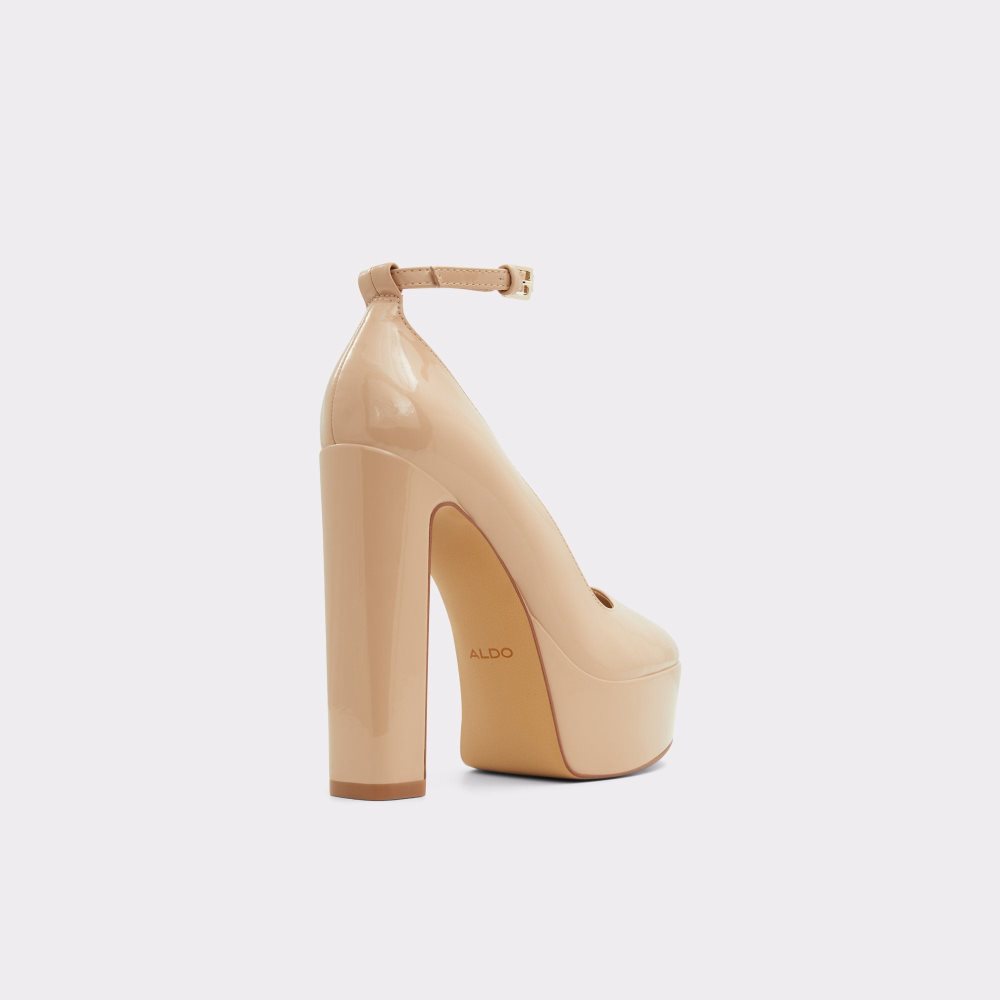 Aldo Fonda Ankle strap heeled shoe - Plateforme Platform Ayakkabı Kadın Bej Rengi | NWIE01573