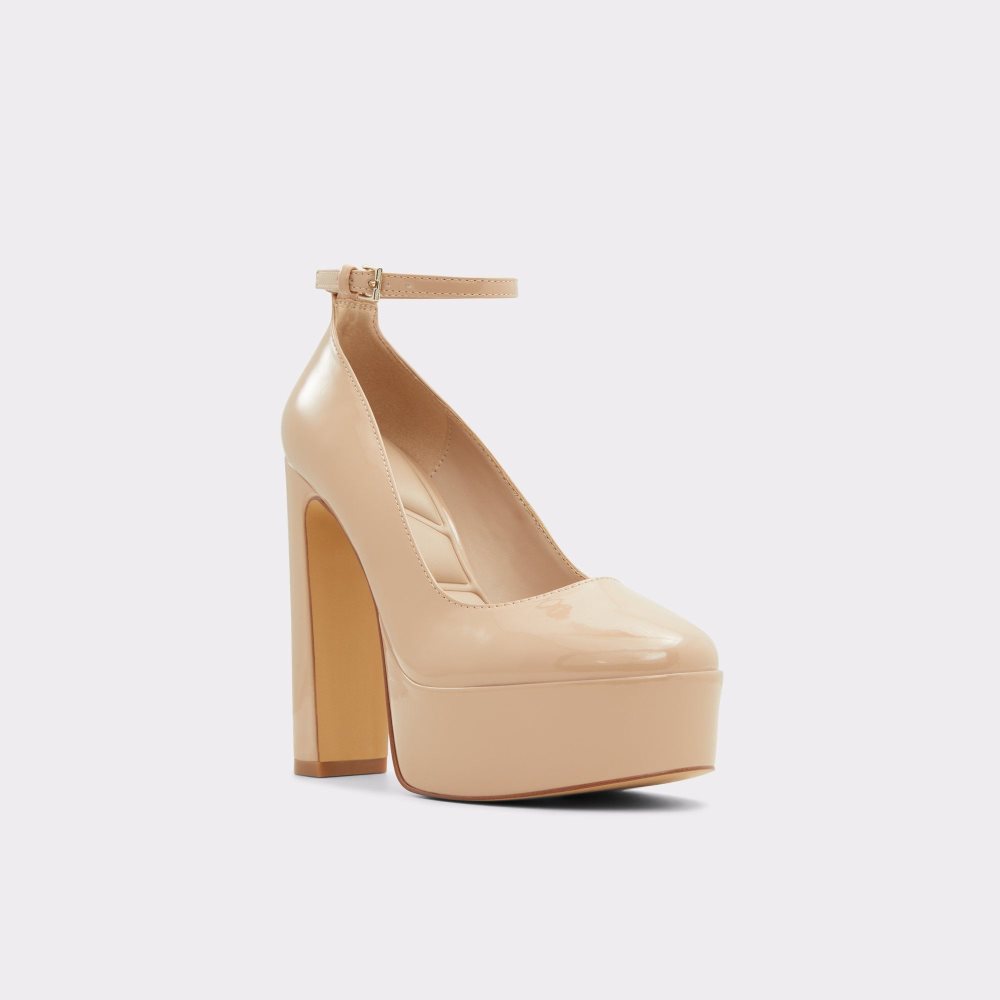 Aldo Fonda Ankle strap heeled shoe - Plateforme Platform Ayakkabı Kadın Bej Rengi | NWIE01573