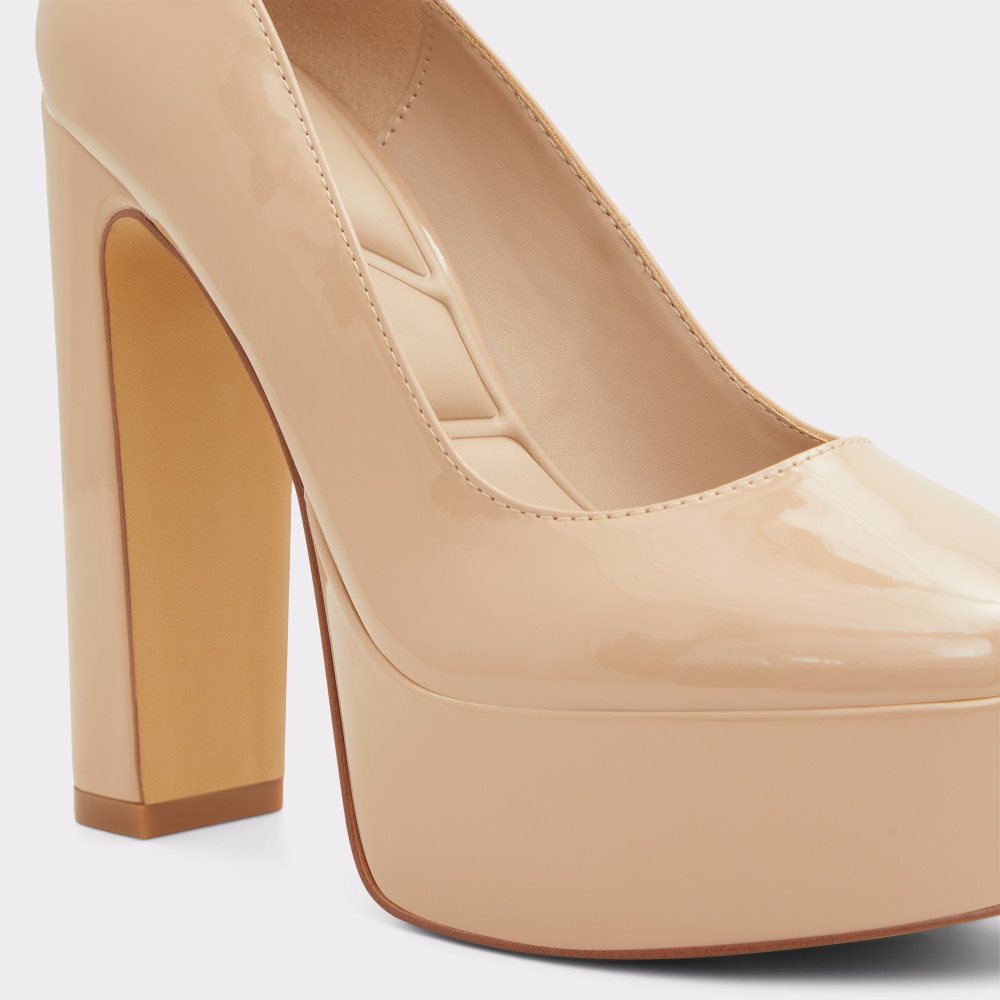 Aldo Fonda Ankle strap heeled shoe - Plateforme Platform Ayakkabı Kadın Bej Rengi | NWIE01573