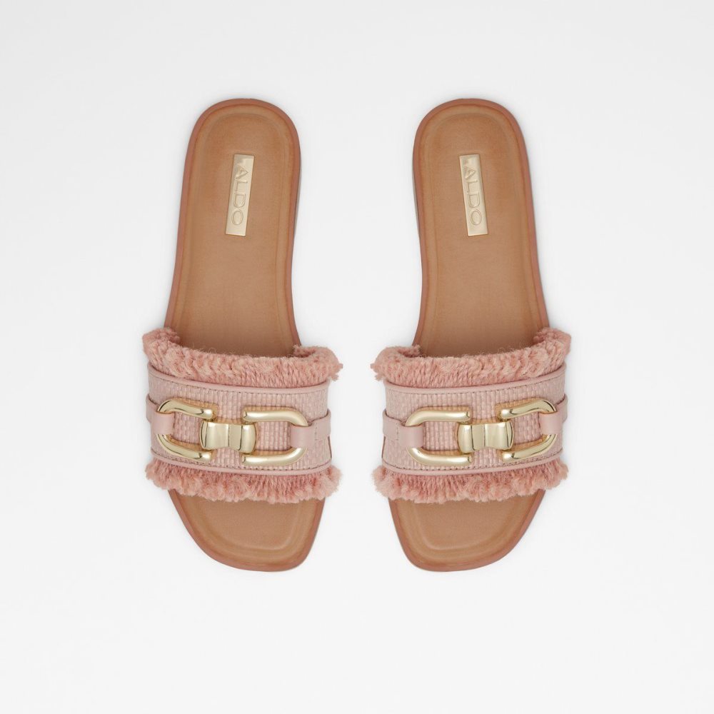 Aldo Fringie Slide sandal Sandalet Kadın Açık Pembe | INWR73914