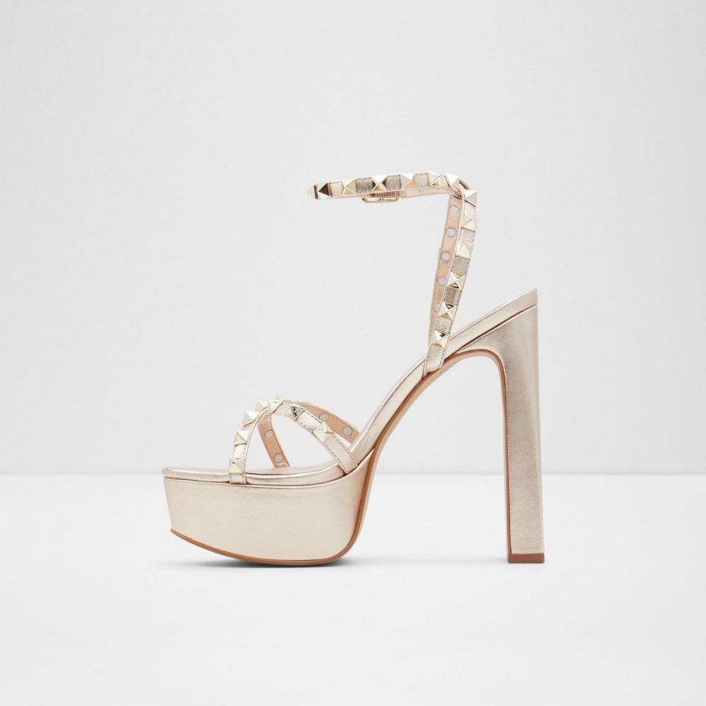 Aldo Geegully Ankle strap heeled sandal - Plateforme Platform Ayakkabı Kadın Altın | UMLB89150