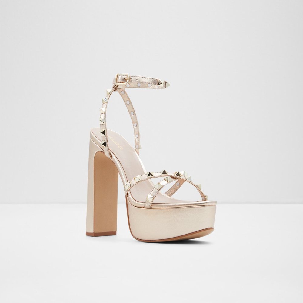 Aldo Geegully Ankle strap heeled sandal - Plateforme Platform Ayakkabı Kadın Altın | UMLB89150