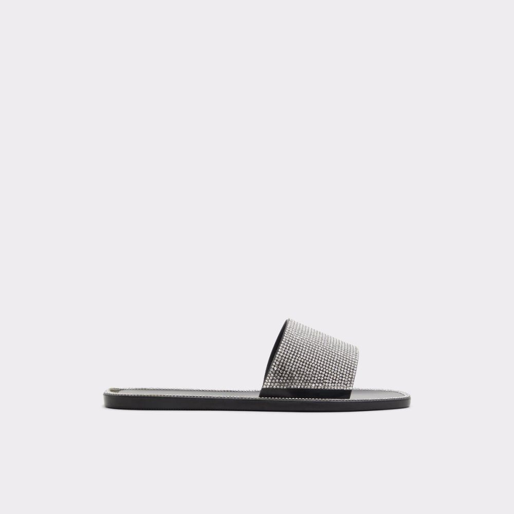 Aldo Gwohasean Flat sandal Sandalet Kadın Siyah Gümüş | MXGC62893